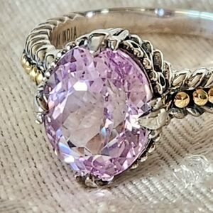 Designer Robert Manse 18K GOLD Sterling Silver Rose de France Amethyst Ring-sz 8